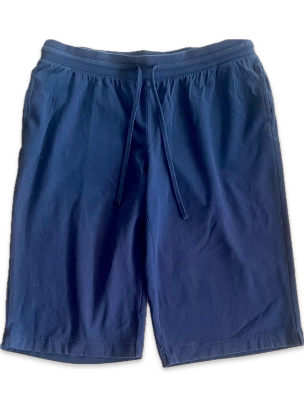 TitleKaren Scott Navy Blue Bermuda Shorts Cotton Elastic Drawstring Waist Medium